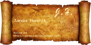 Janda Henrik névjegykártya